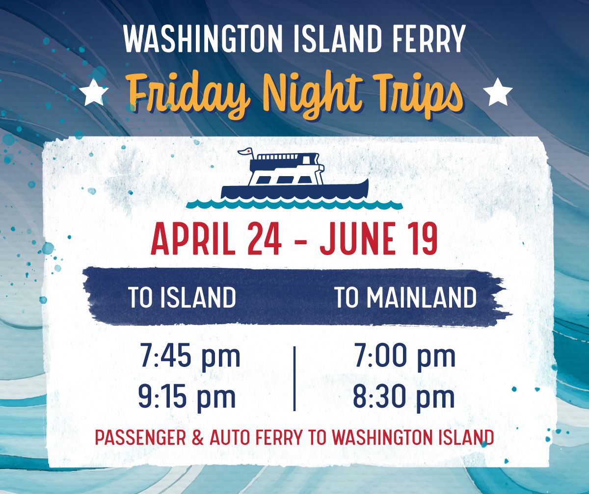 Washington Island Ferry schedule 2026-04-24 - 2026-06-19