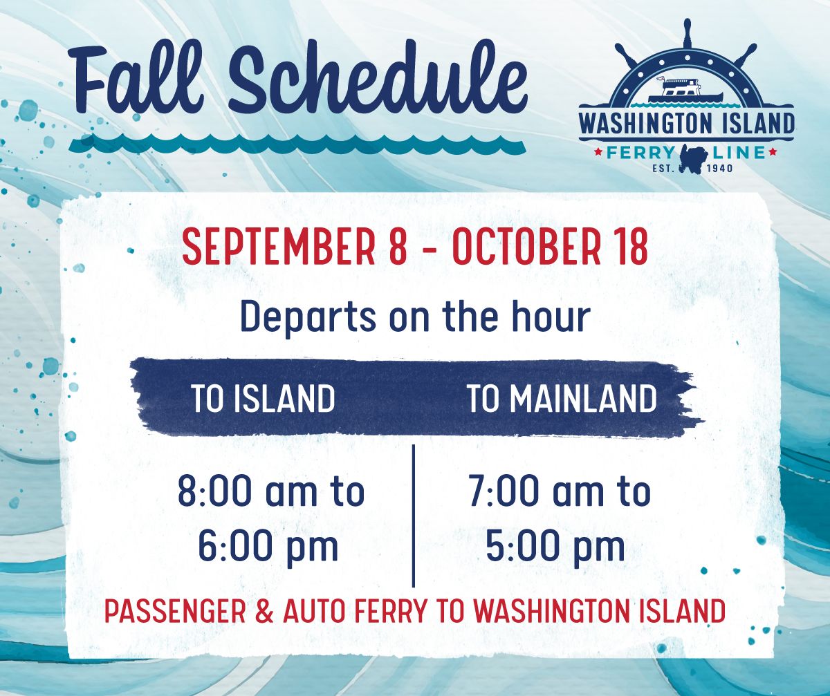 Washington Island Ferry schedule 2026-09-08 - 2026-10-18