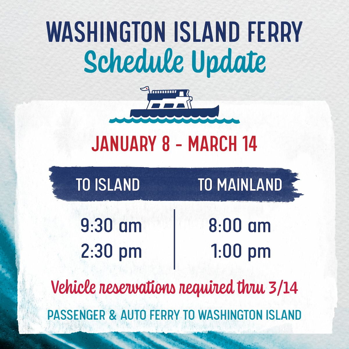 Washington Island Ferry Schedule and Rates Washington Island Ferry Line