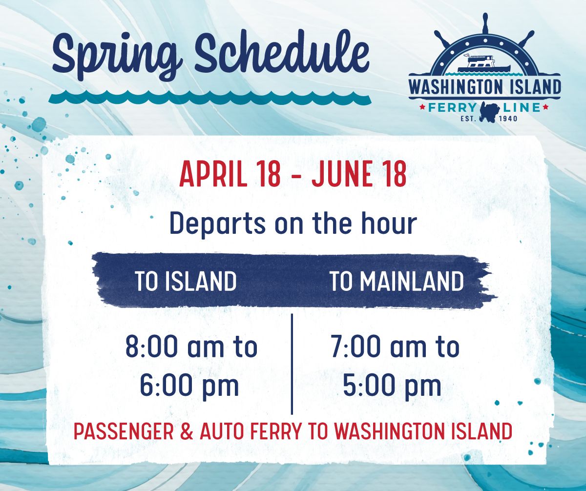 Washington Island Ferry schedule 2026-04-18 - 2026-06-18