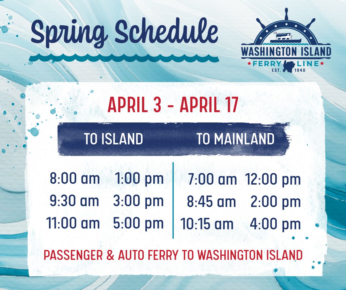 Washington Island Ferry schedule 2026-04-03 - 2026-04-17