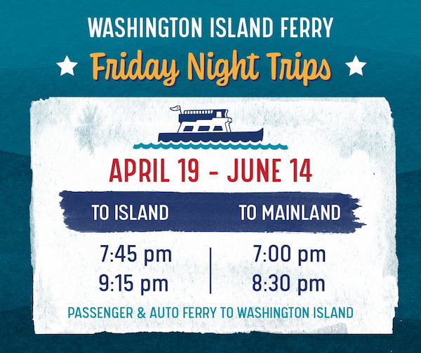 Washington Island Ferry schedule 2024-04-19 - 2024-06-14