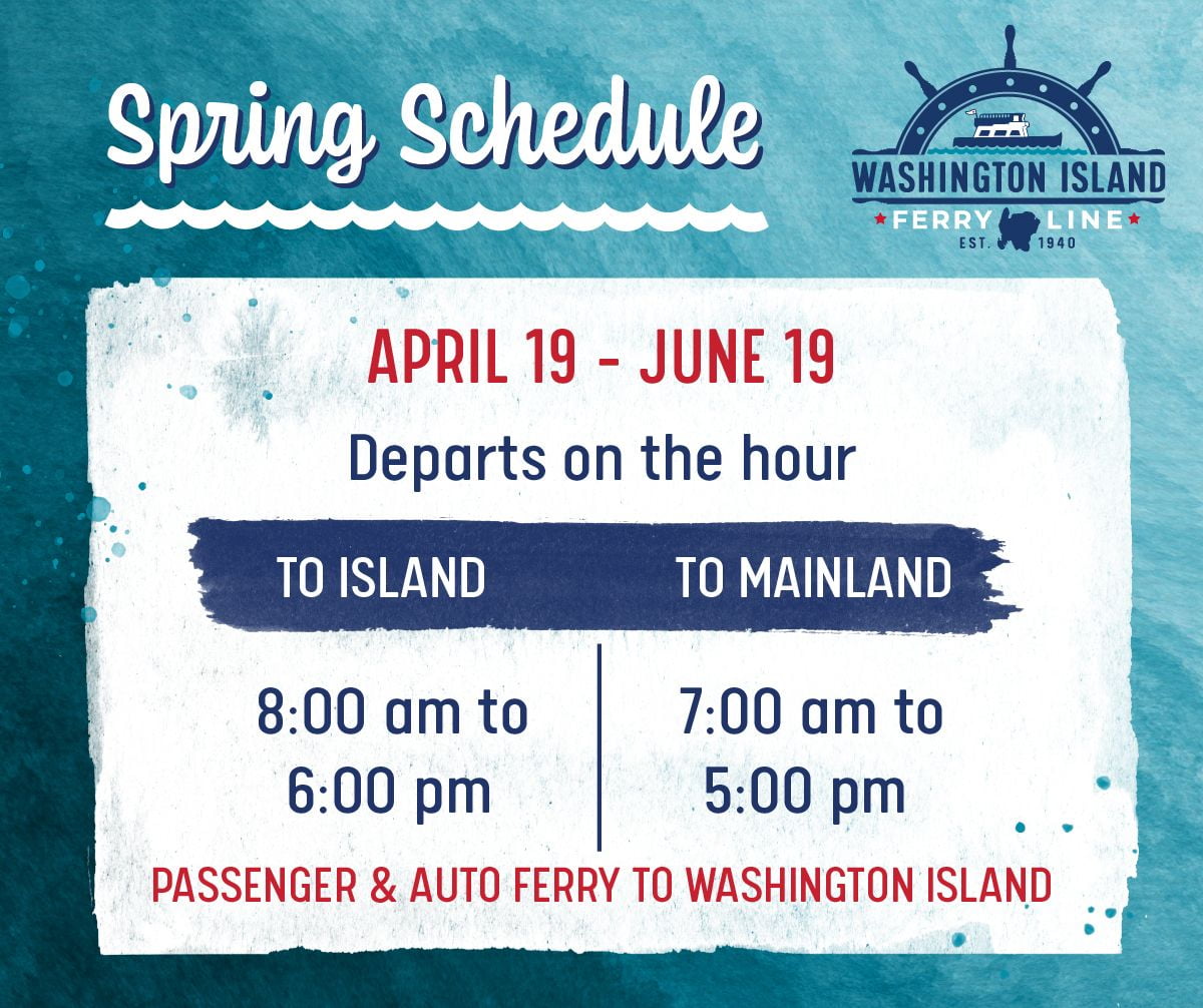 Washington Island Ferry schedule 2025-04-19 - 2025-06-19