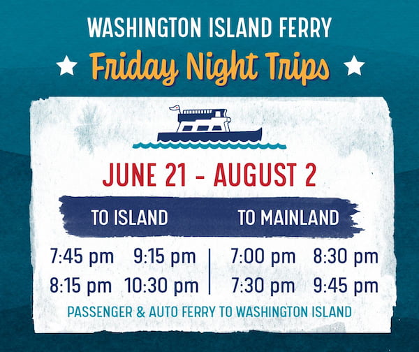 Washington Island Ferry schedule 2024-06-21 - 2024-08-02